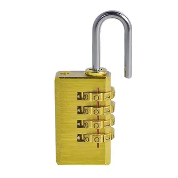 

New Mini Copper 4 Digits Password Code Lock Combination Padlock Resettable For Travelling Bags Door Home Decoration Accessories