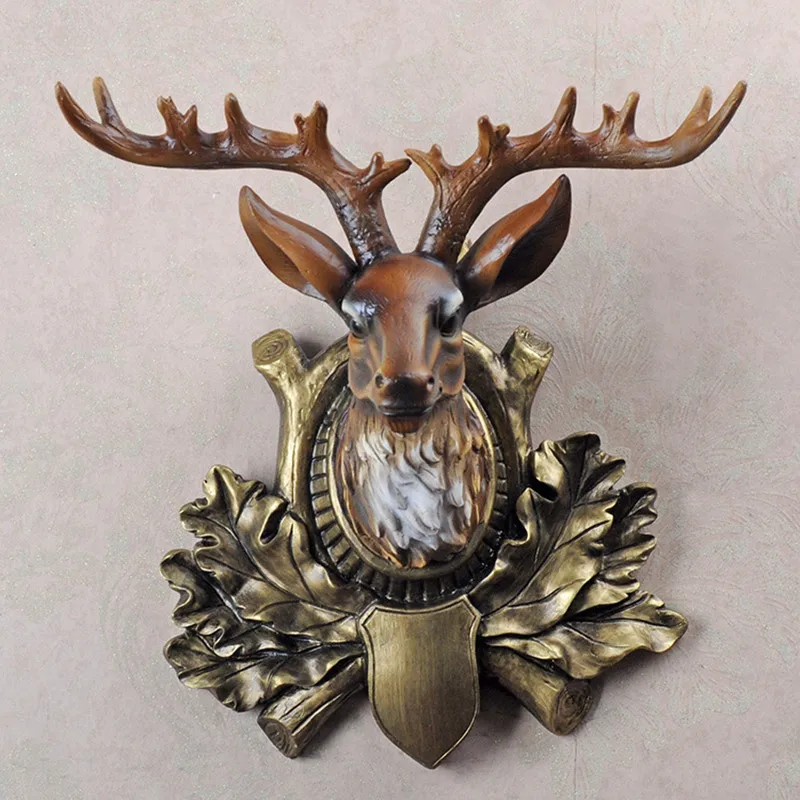 

Animals Statue Simulation Cute Deer Head Wall Pendant Colophony Crafts Home Desktop Decorations Office Resin Gift L1850