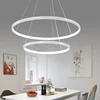 60CM 80CM 100CM Modern Pendant Lights For Living Room Dining Room Circle Rings Acrylic Aluminum Body LED Ceiling Lamp Fixtures 2