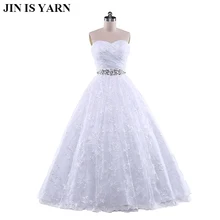 Корсет с вышивкой без бретелек белое платье цвета слоновой кости с хрустальными бусинами Свадебные платья свадебное платье размера плюс вечерние Макси элегантные