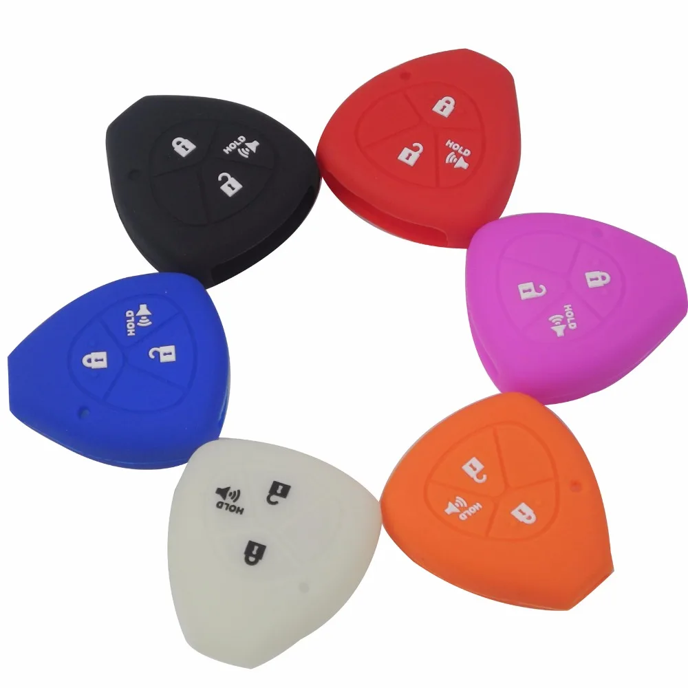 

jingyuqin Remote 3 Buttons Silicone Car Key Cover Case For Toyota Camry Corolla Vios Reiz Crown Rav4 2015