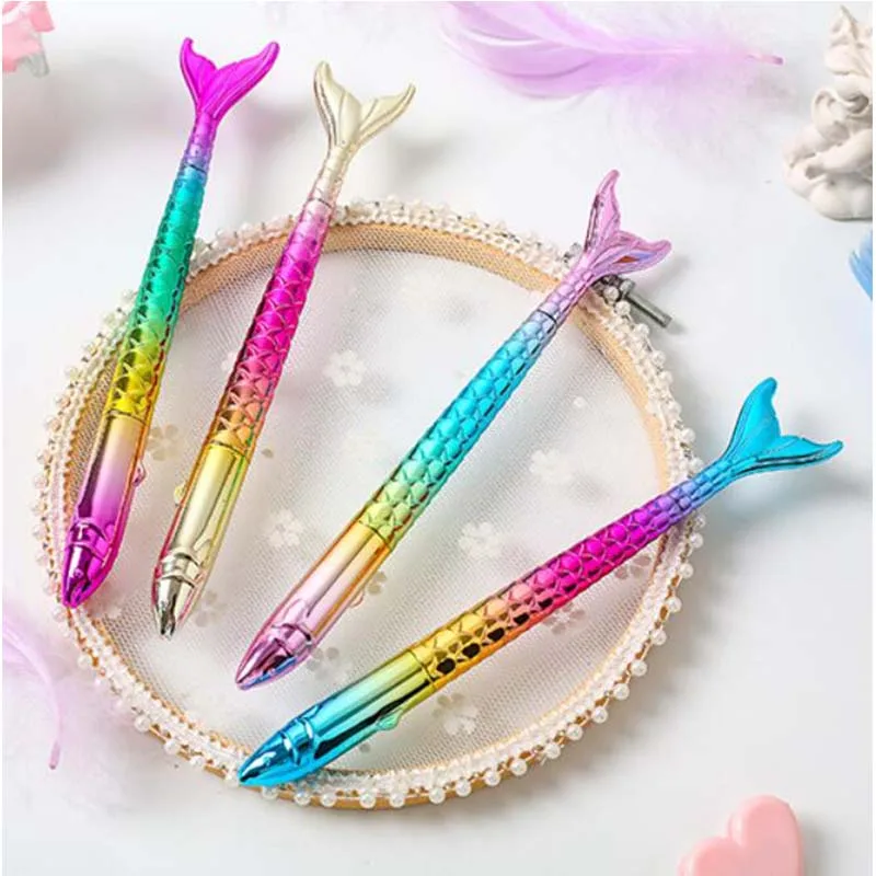 

36 pcs/lot Colorful Mermaid Gel Pen Cute Gradient 0.5 mm Black Ink Signature pen office School writing Supplies Stationery gift