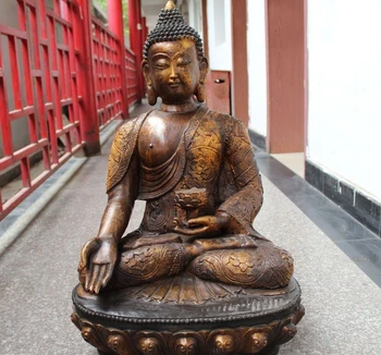 

30"Tibet Tibetan Buddhism Bronze Shakyamuni Amitabha Buddha Sakyamuni Statue