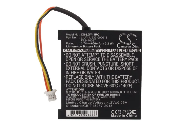 Cameron Sino 600mAh Battery 533-000018, F12440097, L-LY11 for Logitech G930, Gaming Headset G930, Headset G930, MX Revolution