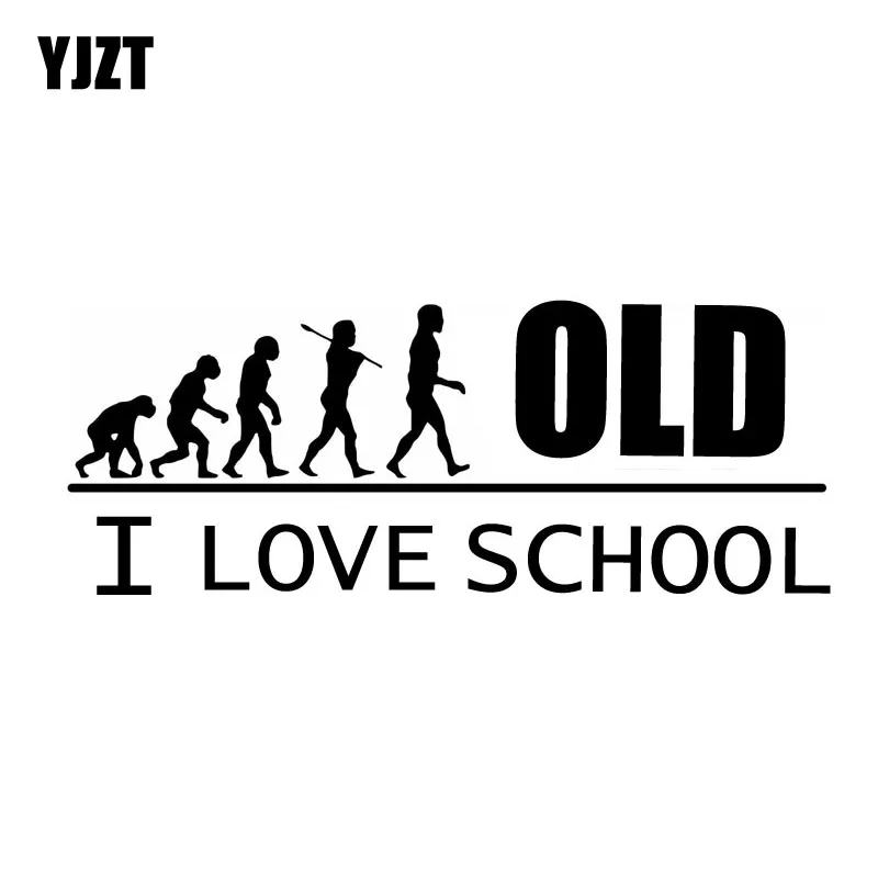 YJZT 13 8 см * 5 4 I LOVE OLD SCHOOL виниловая наклейка на машину Ретро Savage Tribe черный