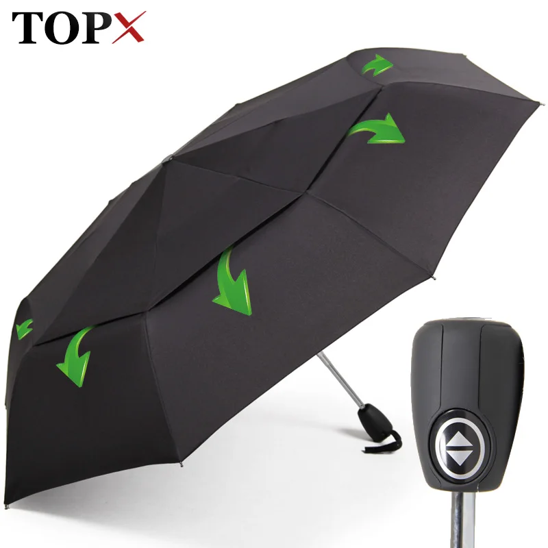 

Portable Wind Resistant Umbrella Rain Women Strong Double Layer 3Folding Men Umbrella Automatic Small Quality Travel Umbrellas