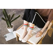 1 пара, летние тонкие носки, женские прозрачные шелковые носки с кристаллами, Harajuku стиль, высокое качество, нейлоновые эластичные носки для девочек и женщин