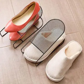 

Hot Sale Iron Double Shoe Rack Cabinet Stretcher Wardrobe Shoe Storage Organizer Shelves Stand For Footwear Home Storage Suppl