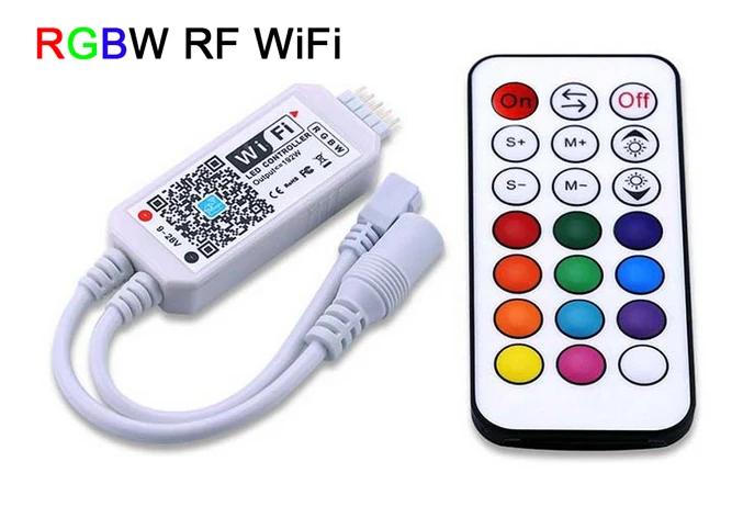 DC12-24V Мини wifi светодиодный RGB/RGBW контроллер Беспроводной RF пульт дистанционного управления IOS/Android смартфон для RGBCW/RGBWW RGB светодиодная лента - Цвет: RF  RGBW  WiFi