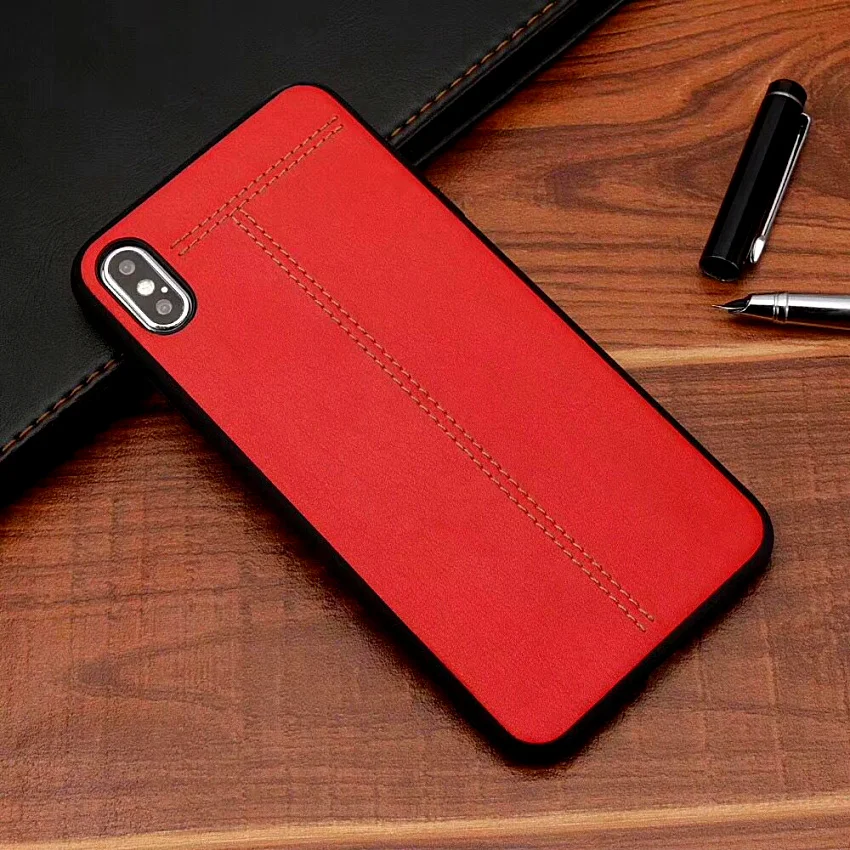 Luxury Business Ultra Slim Phone Case For iPhone X XR XS MAX PU leather Cases soft PC For iPhone 6 6s 7 8 Plus Back Cover Coque (5)