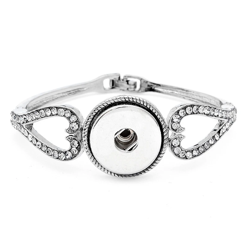 Charming Bracelet for Female Jewelry Silver Tone Fit 18MM Snap Button