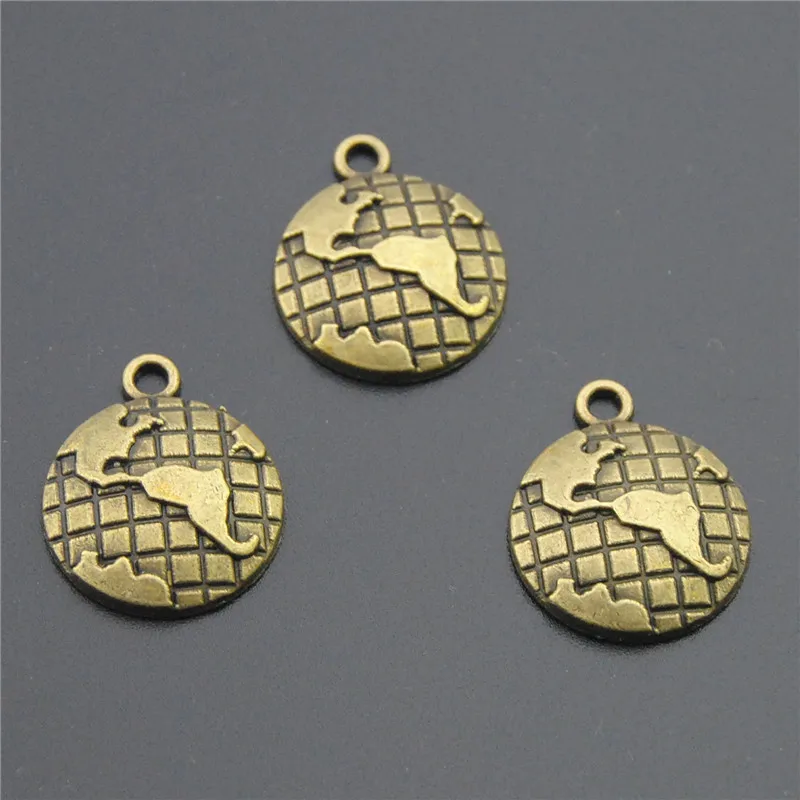 8 шт. серебристые/Бронзовые земляные глобусы|charm globe|charms antique bronzecharms bronze |