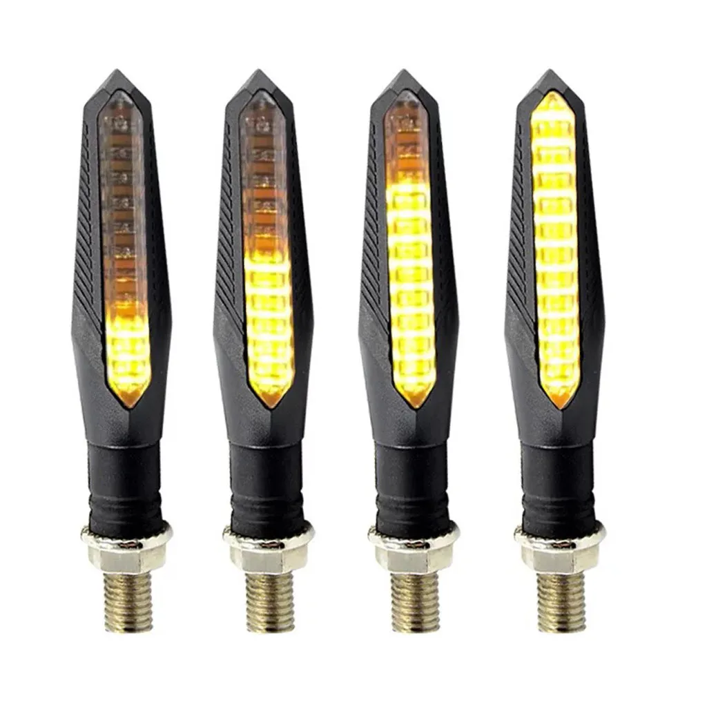 

4pcs universal motorcycle 12LED strip flow mode turn signal indicator flashing brake 19Mar25
