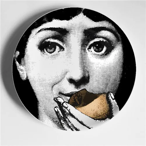 Красочные 8 дюймов Винтаж Fornasetti тарелки скандинавские дома студия отель бар декоративный фон настенный Искусство ремесло посуда - Цвет: 12