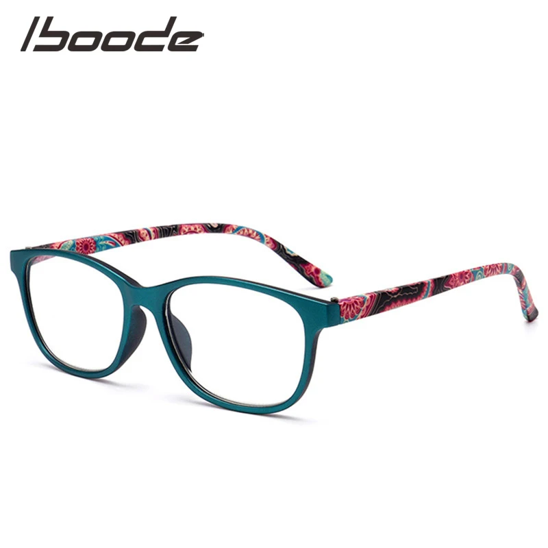 

IBOODE Square Reading Glasses Women Men Unisex Fashion Floral Spring Temple Presbyopic Eyeglasses +1.0 1.5 2.0 2.5 3.0 3.5 4.0