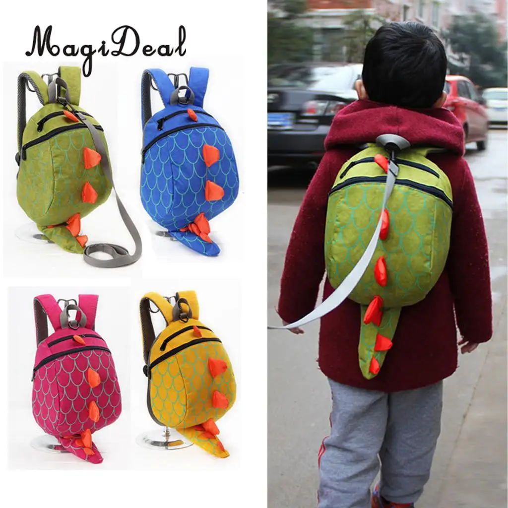 Child Toddler Baby Safety Harness Reins Backpack Anti-lost Dinosaur Cartoon Bags