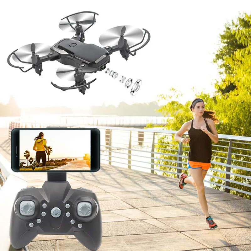

Quadcopter RC Drone Mini WiFi HD Foldable Real Time Transmission Remote Control YH-17