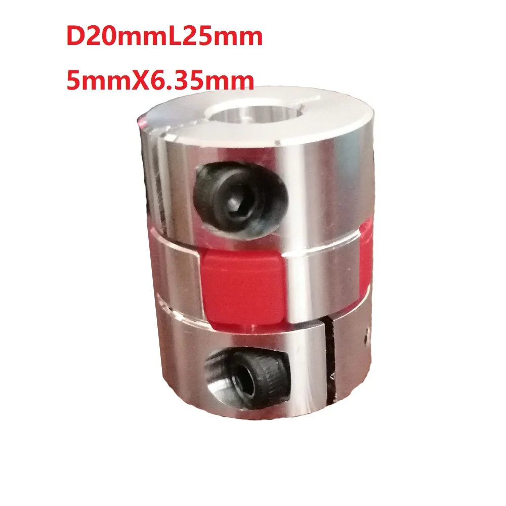 

1pcs 5x6.35 D20L25 Aluminium Shaft Plum blossom Coupling Motor Connector Flexible shaft Coupling