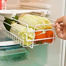 Stainless Steel Fridge Storage Rack Refrigerator Freezer Shelf Holder Pull-Out Drawer Organizer Space Saver Kitchen Accessories