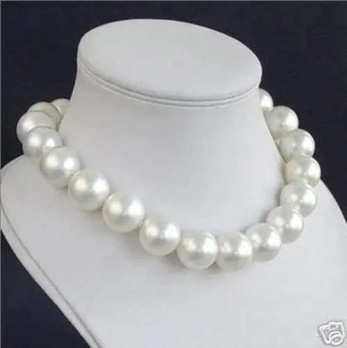 

Free shipping >>>>>BEAUTIFUL 16MM AAA WHITE SEA SHELL PEARL NECKLACE 18