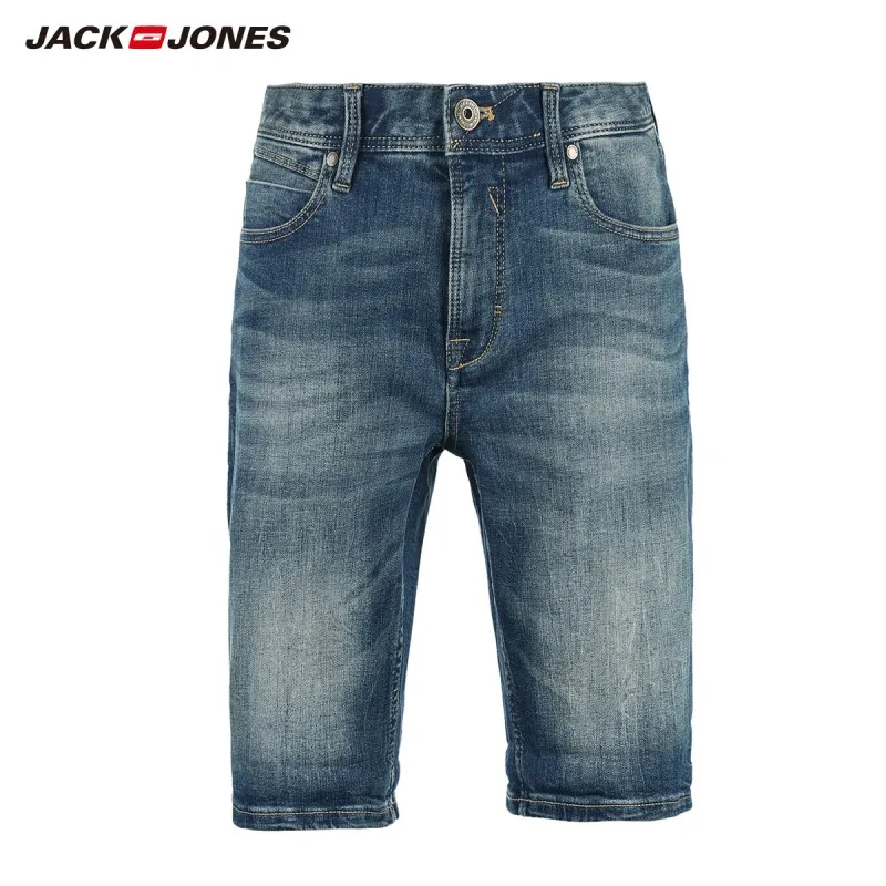 JackJones Для мужчин костюмы зауженного кроя из эластичной ткани на хлопковой основе плотно прилегает к телу ноги Джинсовые Шорты J | 218243511