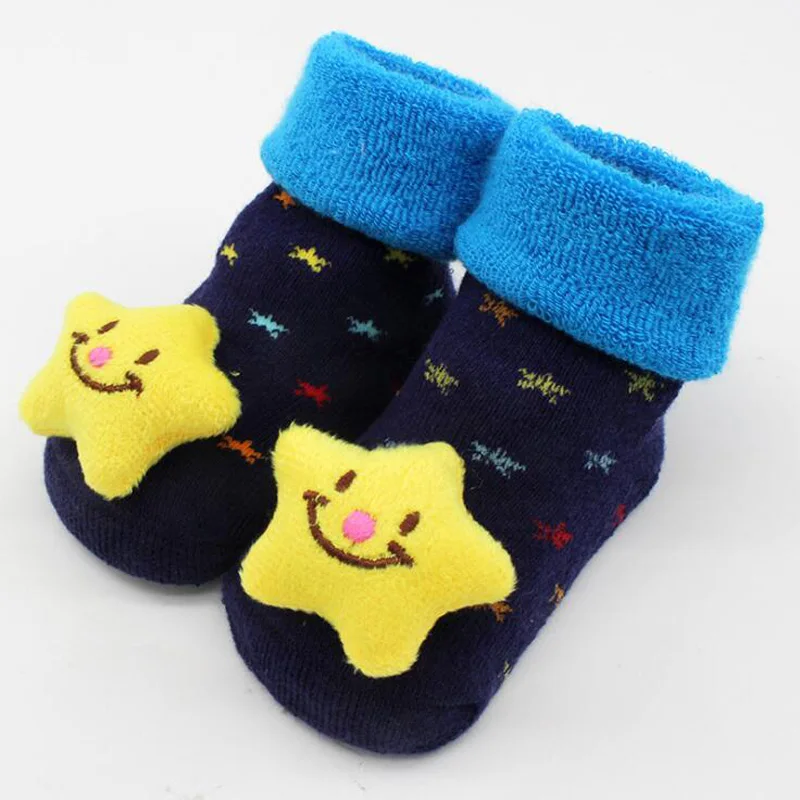 Новые осенние и зимние уплотненные носки маленькие дети носки-тапочки non-slip из хлопка, для детей ясельного возраста, стопы Носки