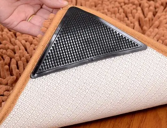 

4PCS/SET TV RUGGIES Keep rugs mats in place without leaving any messy residue carpet stick anti-skid fixed ground silicon mat