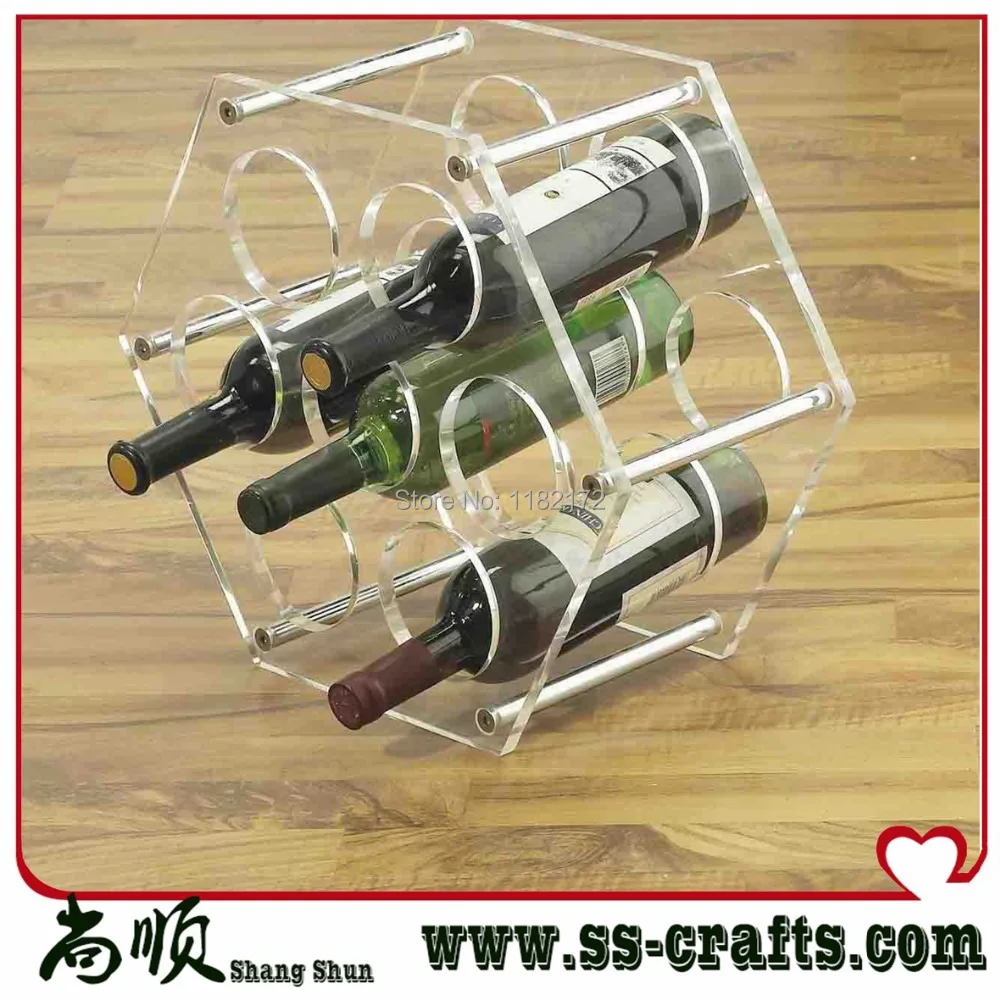 7 bottle acrylic Wine Holder Bar Rack Bottle Shelf Home Exotic Kitchen