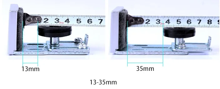 2 шт./лот Регулируемый топ висел раздвижные бескаркасные стекло деревянные двери пол руководство Guider ролик колеса линейного направления - Цвет: 13-35mm Brush