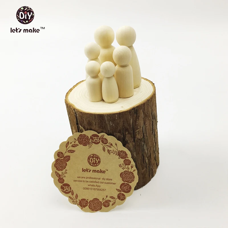 

Unfinished Wooden Peg Dolls 12pc Wooden People Large Family Peg Dolls Family DIY Crafts -Different Combination You Can Choose
