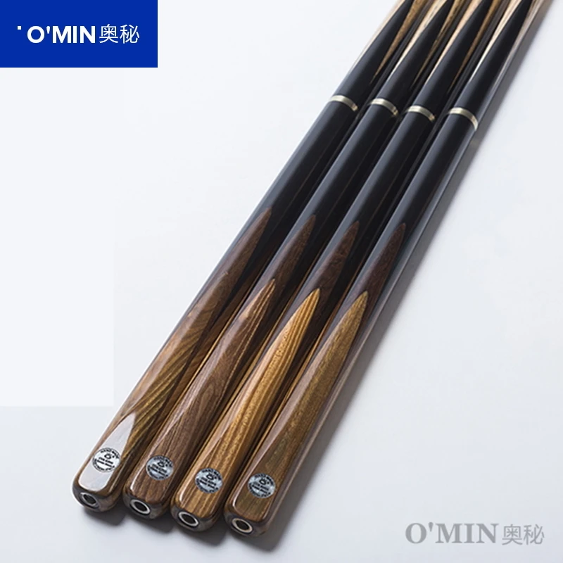 O`MIN Green wood Handmade single piece Snooker Cues Sticks With 3/4 Cue