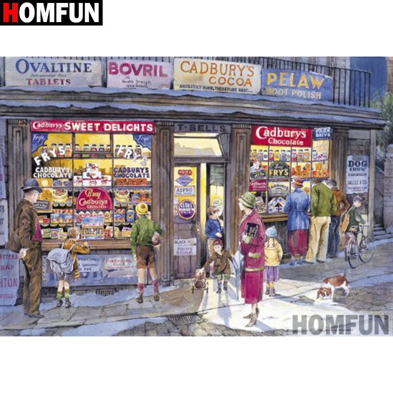 Алмазная живопись HOMFUN Пейзаж алмазная вышивка сделай сам полная выкладка