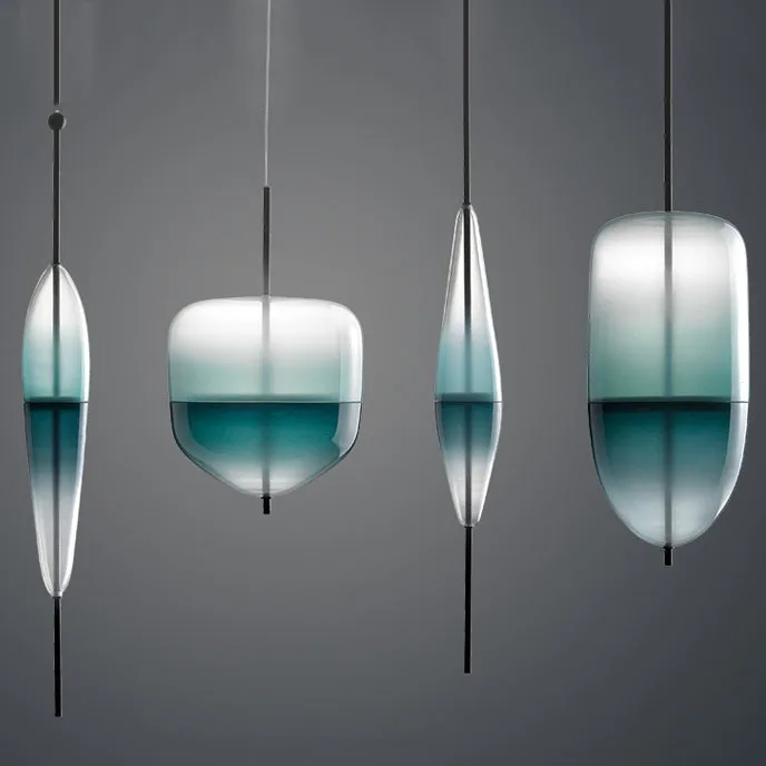 Post Modern Venice Glass Drop LED Pendant Light Blue Glass LED Art Decor Pendant Lamp Simple White Hanging Pendant Light  (10)