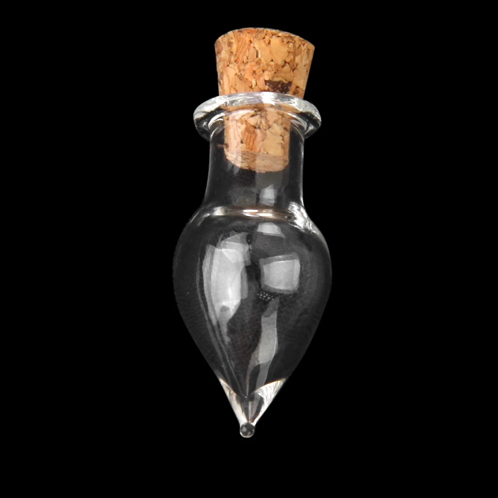 20 Pieces Glass Wishing Bottle Necklace Pendant Vials Charms Empty Bottles