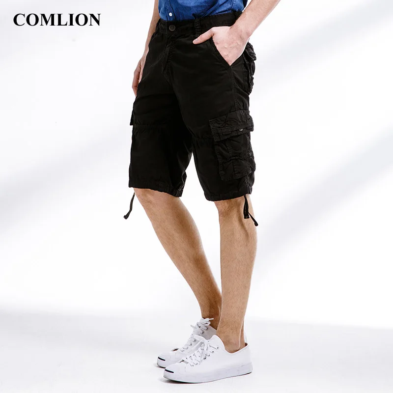 

2018 Cargo Shorts Men Fashion Beach Military Army Casual Combat New Brand Multi-Pockets Clothing Solid Color Cotton Plus Size F9