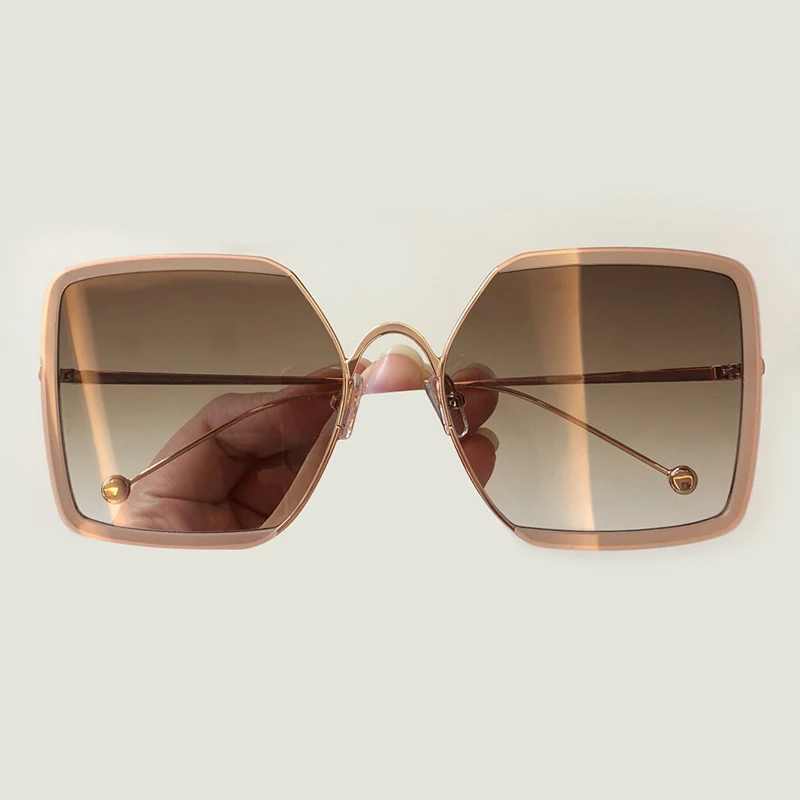Квадратные Солнцезащитные очки Для женщин Брендовая Дизайнерская обувь высокое качество ацетат смесь сплава рама UV400 защиты объектива