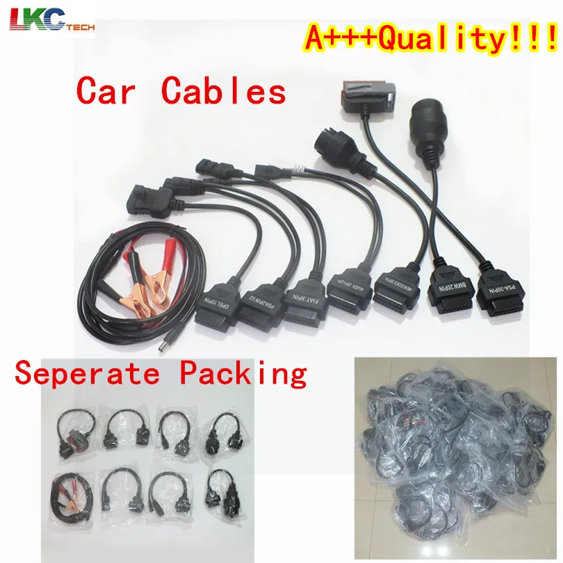 2019 новые + + + качество отдельная упаковка TCS CDP автомобиля кабели полный набор 8 шт автомобильные кабели OBD2 разъем диагностического кабеля