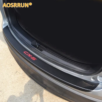 

AOSRRUN PU leather Carbon fiber Stying After guard Rear Bumper Trunk Guard Plate Car Accessories For Mazda CX-5 CX5 2012-2018