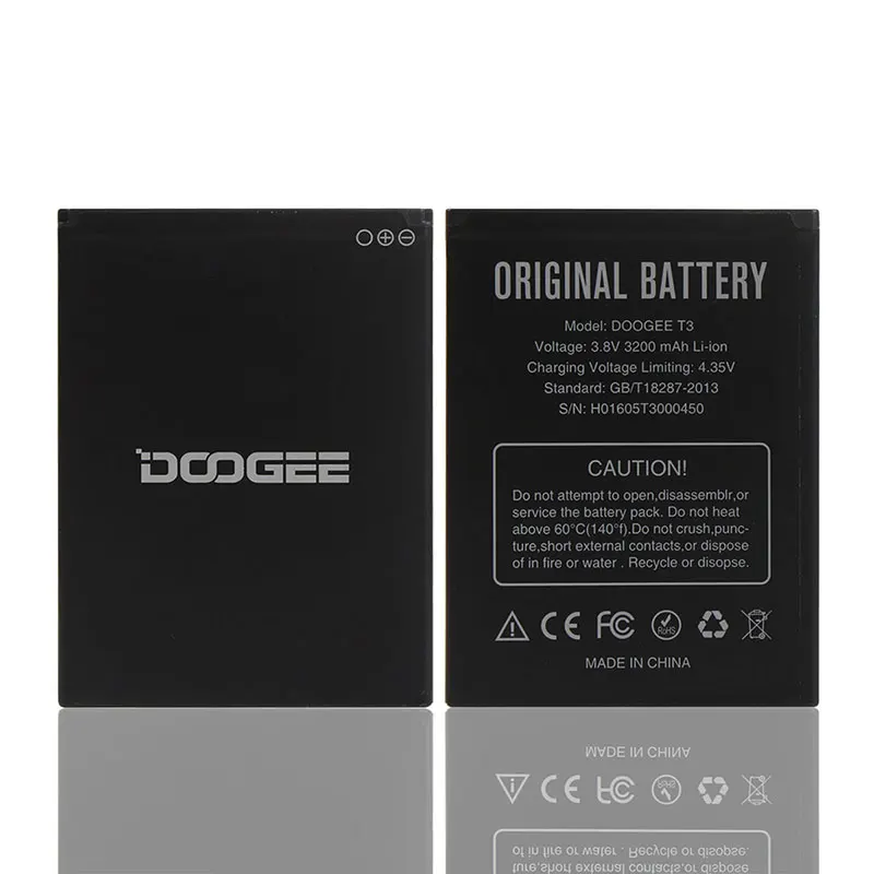 Doogee T3 аккумулятор большой емкости 3200 мАч Сменный аксессуар Аккумуляторы для Doogee T3 сотовый телефон