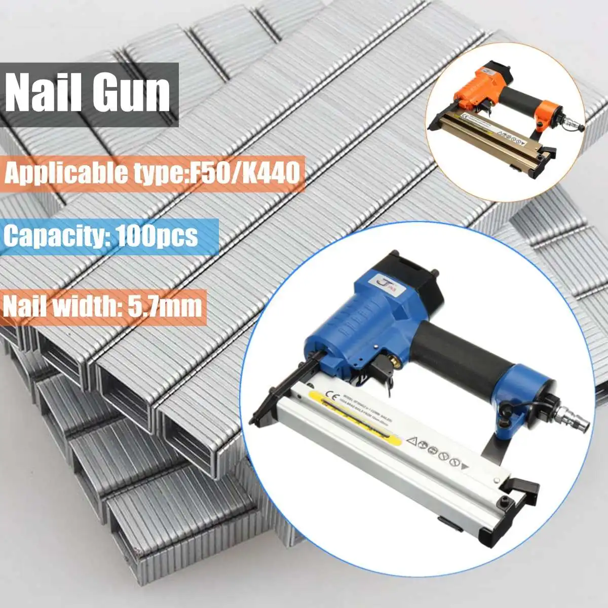 

Portable 2 in 1 F50/K440 Electric Staple Air Nailer G un Straight Finishing Nail G un Woodworking Tool