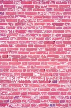 

Art Fabric Photography Backdrop Pink brick wall texture Custom Photo Prop backgrounds 5ftX7ft D-689