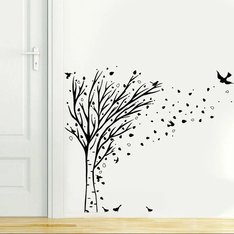 cheap New Arrival Tree Branch Birds Wall Sticker Living Room Nursery Room Vinyl Home Decor Removable Interior Decoration Mural Z222