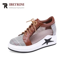 RIBETRINI/Новинка; Разноцветные туфли из натуральной кожи, увеличивающие рост; обувь в клетку; Женская Повседневная весенняя обувь на плоской подошве; большие размеры 31-40