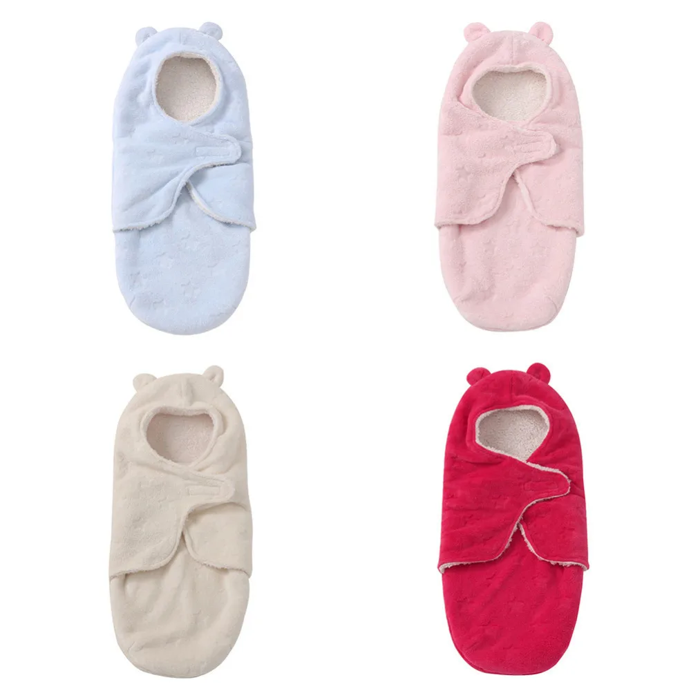 Детский спальный мешок, розовая Пеленка, пушистая, теплая, комфортная, двухслойная, противоногами, теплая сумка для одеяла для младенцев