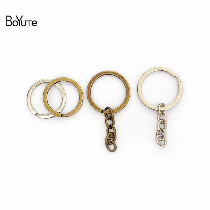 BoYuTe 10 шт./лот брелок для ключей Rhodium бронзовый цвет круглый Сплит Брелок Diy
