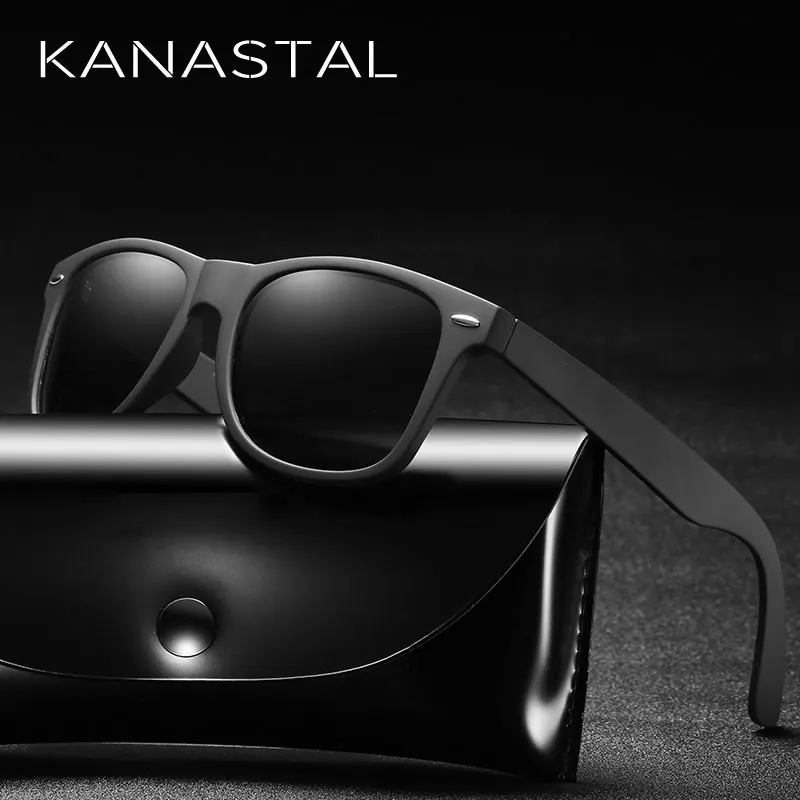 

KANASTAL Square Sunglasses Men Polarized Sunglasses For Men Mirror Rivet Decoration Retro Sunglasses Square Brand Glasses UV400