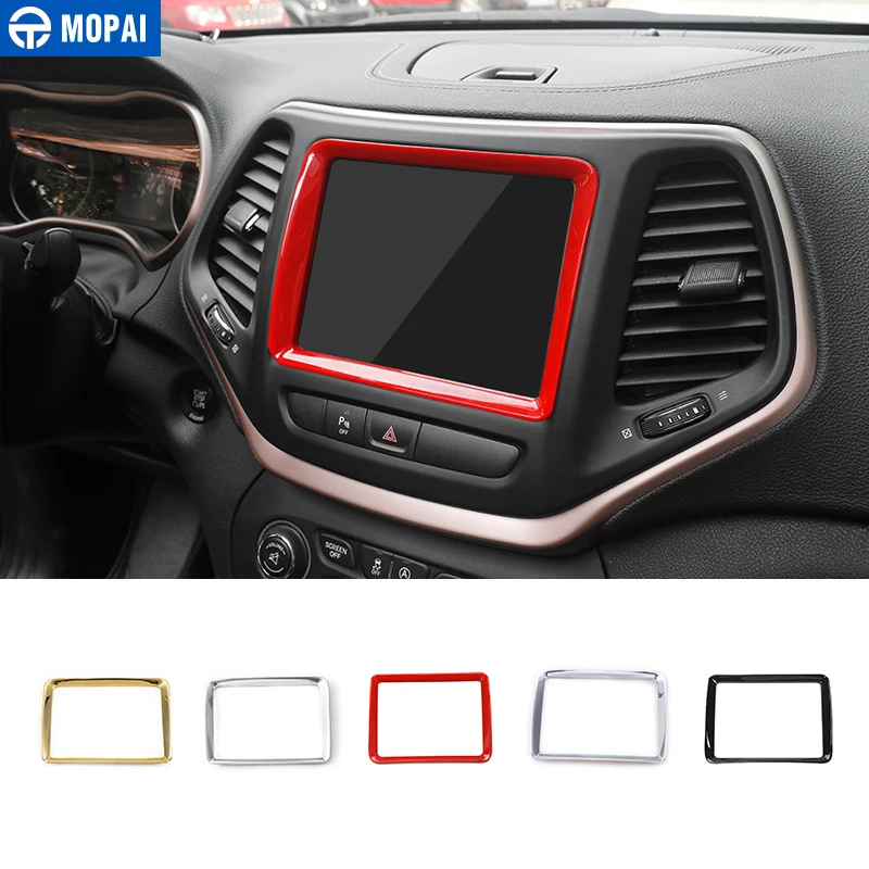 

MOPAI ABS Car Navigation GPS Panel Decoration Frame Cover Stickers for Jeep Cherokee 2014 Up Interior Accessories Car Styling