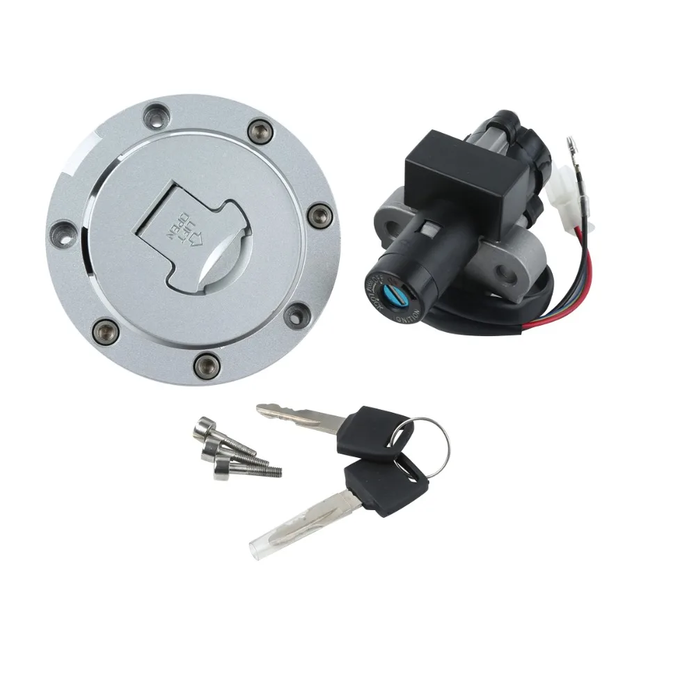 Motorcycle Metal Fuel Gas Tank Cap Cover Lock + Ignition Switch Lock