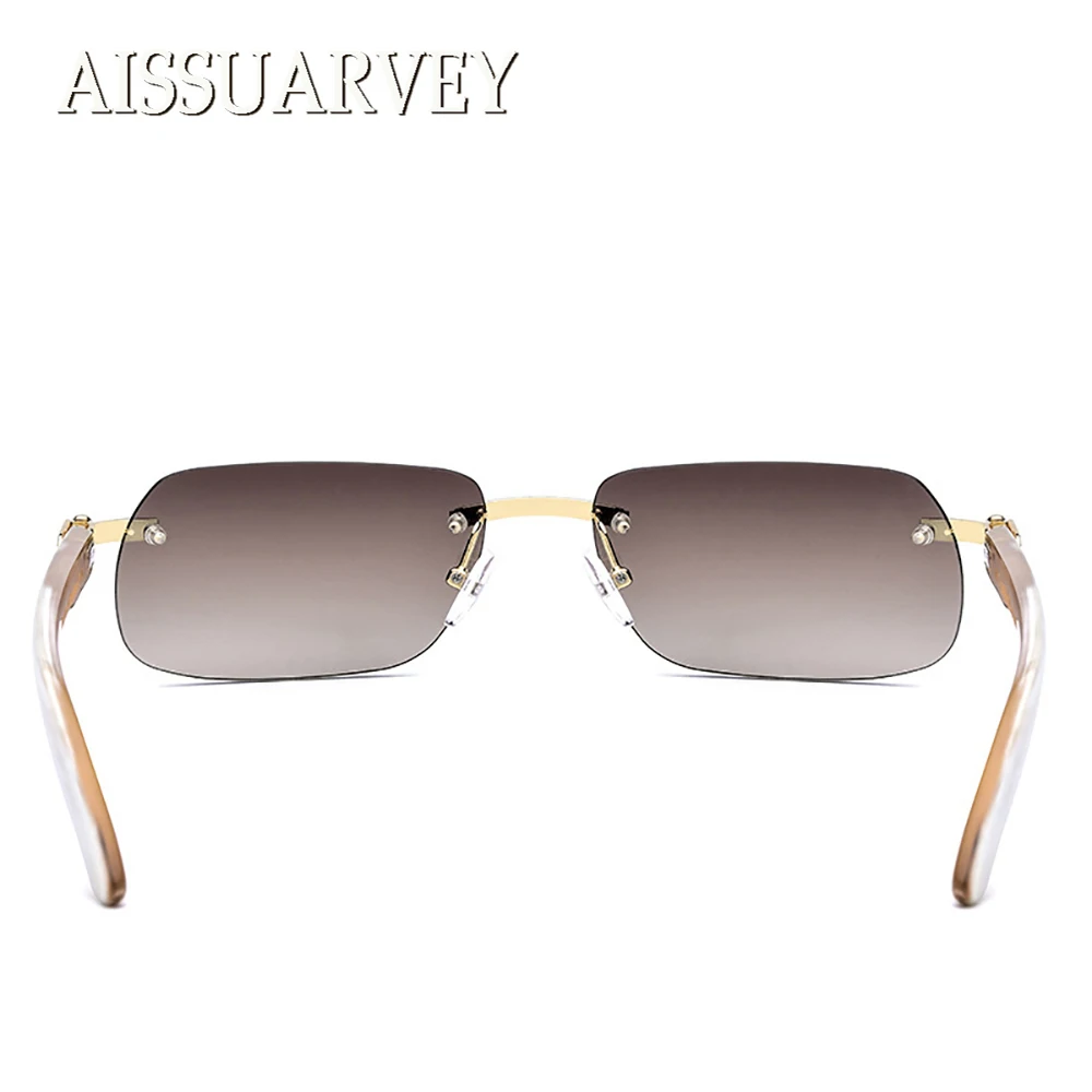 Высокое качество винтажные Ретро прямоугольные поляризованные солнцезащитные очки для мужчин модные брендовые дизайнерские роскошные солнцезащитные очки без оправы