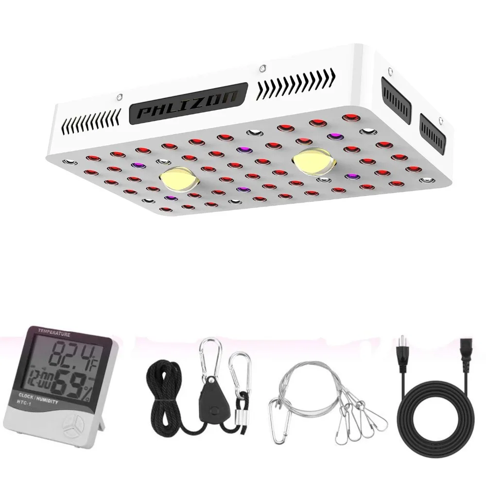 

Phlizon 1000w COB Led Grow Light Full Spectrum UV IR Indoor Plant Greenhouse Hydroponic Veg Flower with certifications Dual Chip